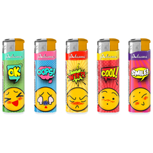Electronic Lighter 181260 Adamo Design label with Fix flame Colorful Smiley