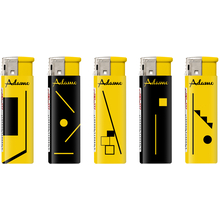 Electronic Lighter 188823 Adamo Design label Black and yellow geometric