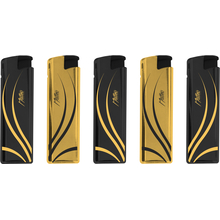 Electronic Lighter 184111 Matteo in Metal case  Gold lines