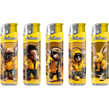 Electronic Lighter 187342 Adamo Design label Slim Yellow animals