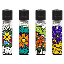 Öngyújtó CL3A1890BCH tűzköves Clipper Graffiti virágok