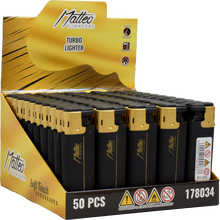 Turbo Lighter 178034 Matteo Rubberized Gold Black