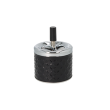 Angelo spinning ashtray A400634 metal black squares, 9cm, h.12cm