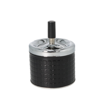 Angelo spinning ashtray A400635 metal black squares, 9cm, h.12cm