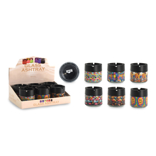 Ashtray GA316 Glass round wind proof Smiley