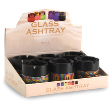 Ashtray GA316 Glass round wind proof Smiley