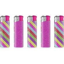 Electronic Lighter 161010 Matteo Glitter label Rainbow