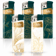 Electronic Lighter 182034 Matteo Touchable label Gold plants