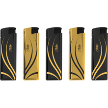 Electronic Lighter 184111 Matteo in Metal case Gold lines