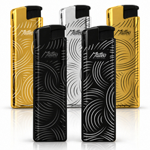 Electronic Lighter 184112 Matteo in Metal case Gold pattern