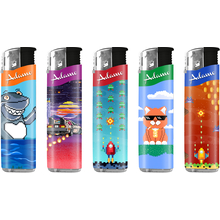 Elektromos Öngyújtó 187377 Adamo Vegyes mintás Slim Pixel