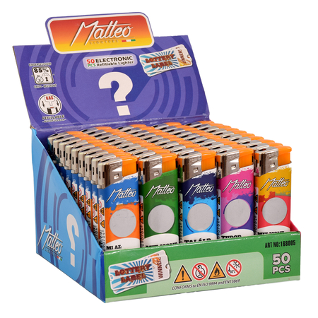 Electronic Lighter 168005 Matteo Surprise label Anti Joke