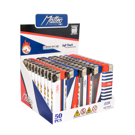 Electronic Lighter 131208 Matteo Soft Touch Red blue