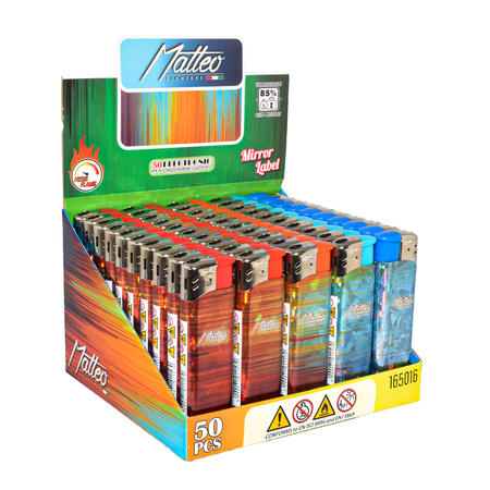 Öngyújtó 165016 elektromos Matteo Tükörfóliás piros kék