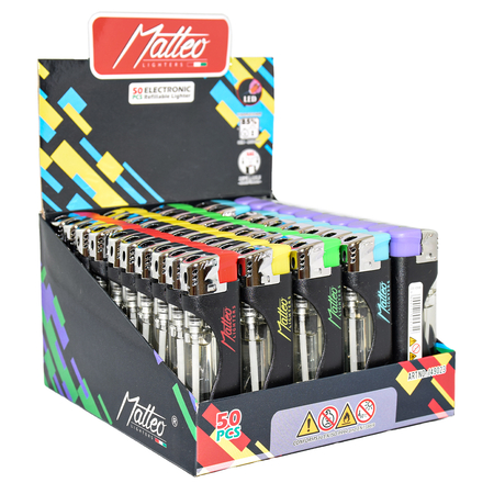 Electronic Lighter 149023 Matteo LED Curly Colors