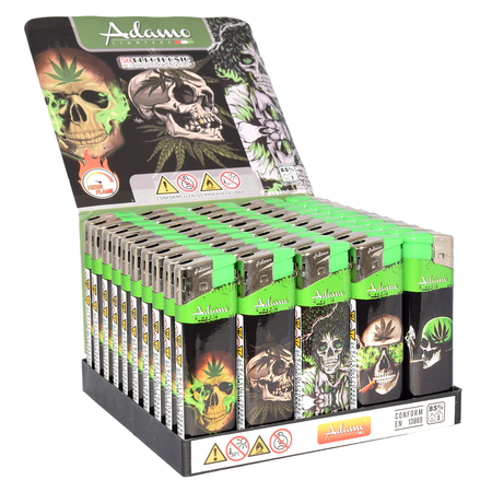 Electronic Lighter 181352 Adamo Design label Fix flame Weed skull