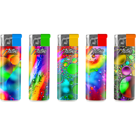 Turbo Lighter 121024 Matteo Fix flame Design label Colorful waterdrops