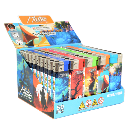 Vihar Öngyújtó 121025 Matteo Fix lángos Vegyes mintás színes