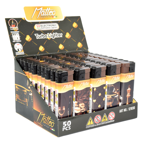 Turbo Lighter 121030 Matteo Fix flame Design label Gold and brown