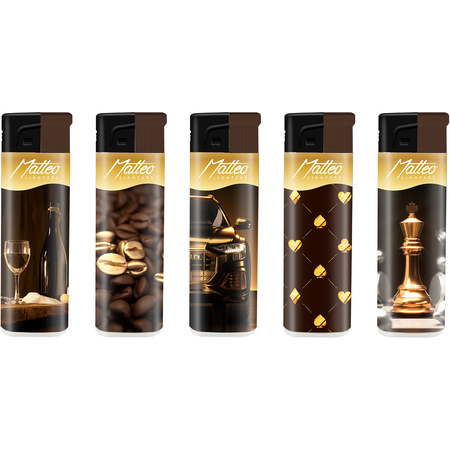 Turbo Lighter 121030 Matteo Fix flame Design label Gold and brown