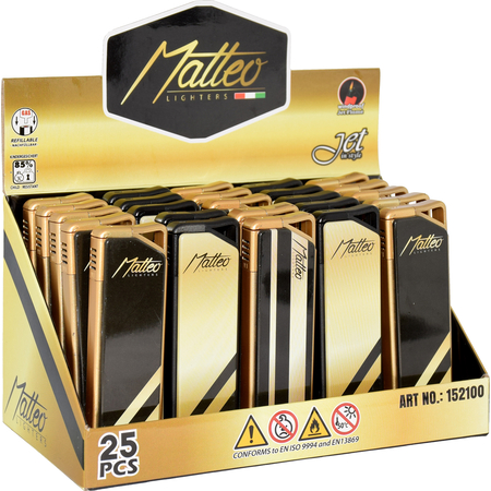 Jet Lighter 152100 Matteo Epox Gold