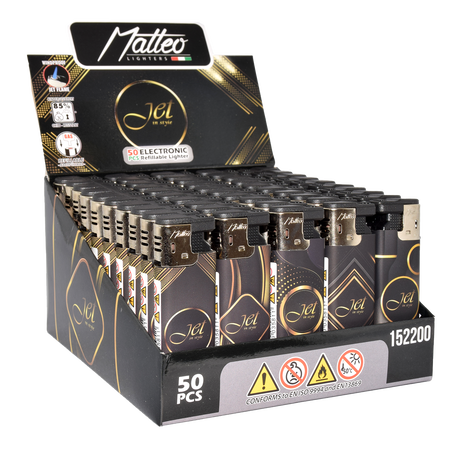 Jet Öngyújtó 152200 Matteo Jet in style turbo shape gumírozott Arany