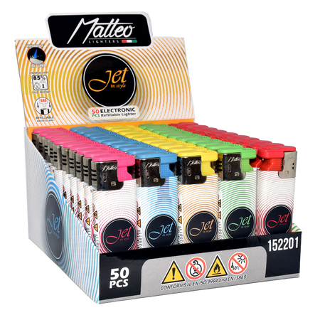 Jet Öngyújtó 152201 Matteo Jet in style gumírozott Színes körök