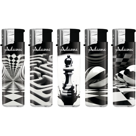 Turbo Lighter 177920 Adamo Design label Black and white