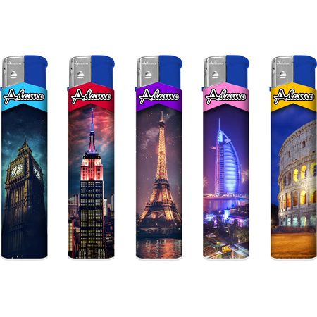 Elektromos Öngyújtó 189339 Adamo Vegyes mintás Skinny Nagyárosi fények