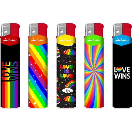 Elektromos Öngyújtó 189349 Adamo Vegyes mintás Skinny Szivárvány