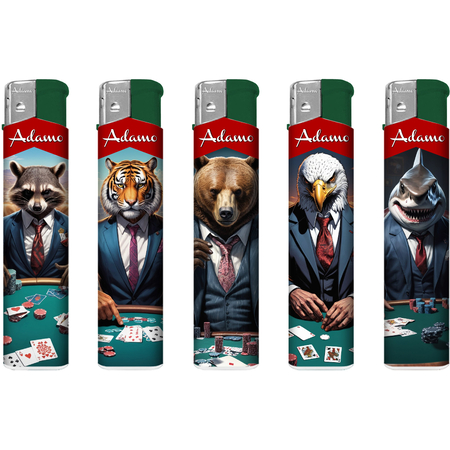 Elektromos Öngyújtó 189368 Adamo Vegyes mintás Skinny Póker állatok