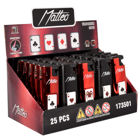 Turbo Lighter 173501 Matteo in Metal case Icon Poker