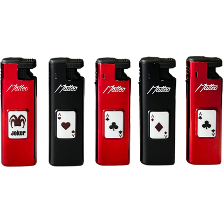 Turbo Lighter 173501 Matteo in Metal case Icon Poker