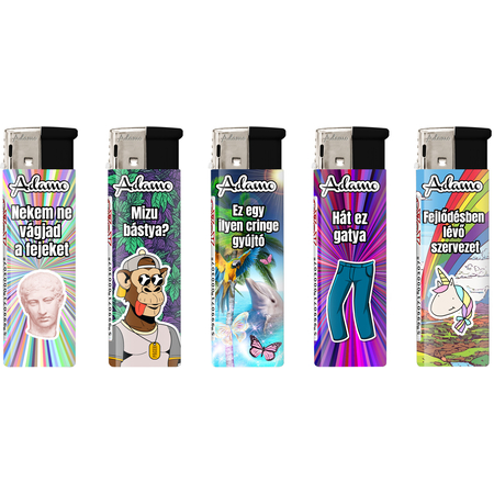 Elektromos Öngyújtó 1881086 Adamo Vegyes mintás Mókás HUN szöveg