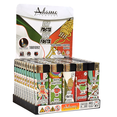 Elektromos Öngyújtó 1881092 Adamo Vegyes mintás Olasz pozitív szöveg