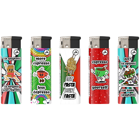 Elektromos Öngyújtó 1881092 Adamo Vegyes mintás Olasz pozitív szöveg