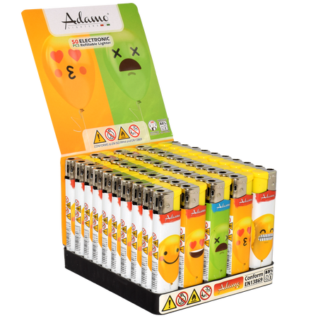 Elektromos Öngyújtó 189337 Adamo Vegyes mintás Skinny Lufi smiley