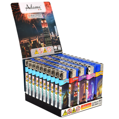 Elektromos Öngyújtó 189339 Adamo Vegyes mintás Skinny Nagyárosi fények