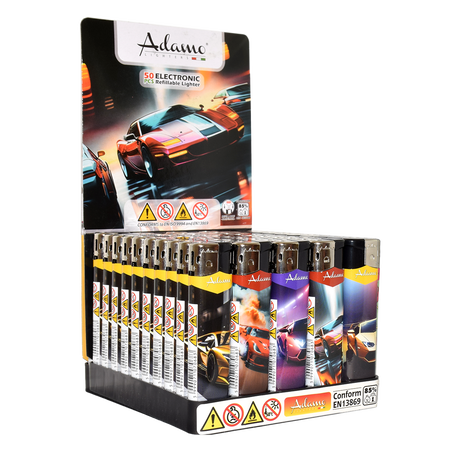 Elektromos Öngyújtó 189352 Adamo Vegyes mintás Skinny Sportautók