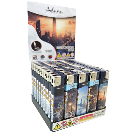 Electronic Lighter 189373 Adamo Design label Skinny Winter city