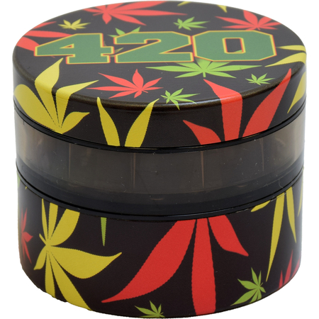 Grinder A340506 3 parts, 54 mm Hempleaf coloured "420"