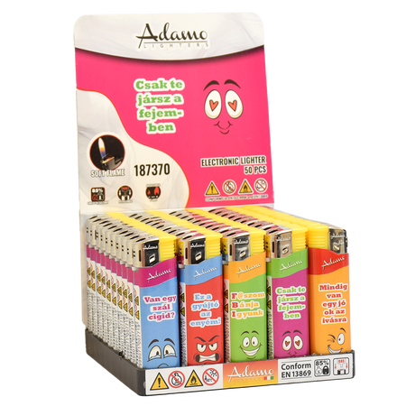 Elektromos Öngyújtó 187370 Adamo Vegyes mintás Slim Vicces szöveges