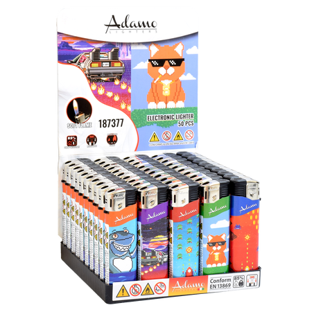 Elektromos Öngyújtó 187377 Adamo Vegyes mintás Slim Pixel