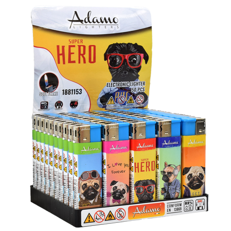 Electronic Lighter 1881153 Adamo Design label Funny Pug