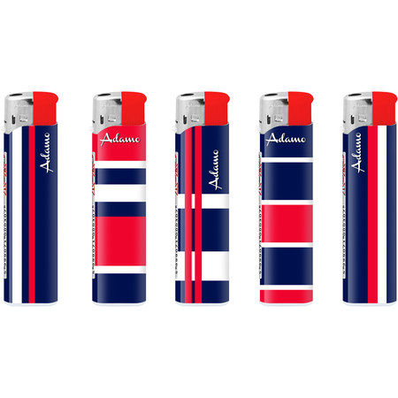 Elektromos Öngyújtó 189392 Adamo Vegyes mintás Skinny Piros kék fehér