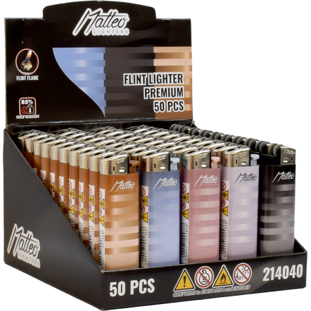 Tűzköves Öngyújtó 214040 Matteo prémium Elegáns sávok