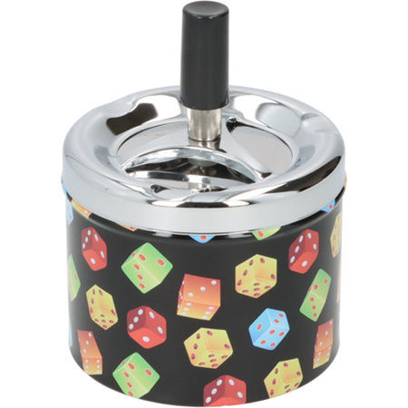 Ashtray A400064 spin metal Dice 8 cm