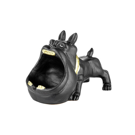 Ashtray A401058 ceramic black standing dog 16,3x11,4x13,6cm