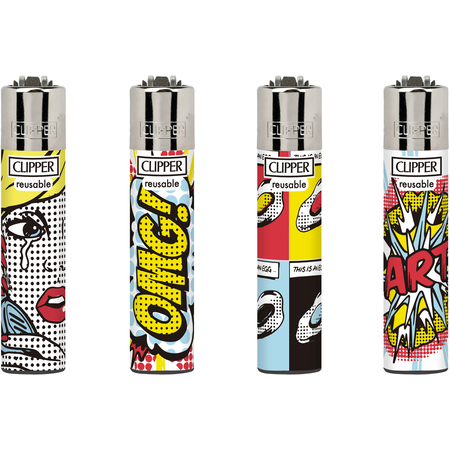 Öngyújtó műanyag CP3A695BCH tűzköves mini Clipper Retro pöttyös