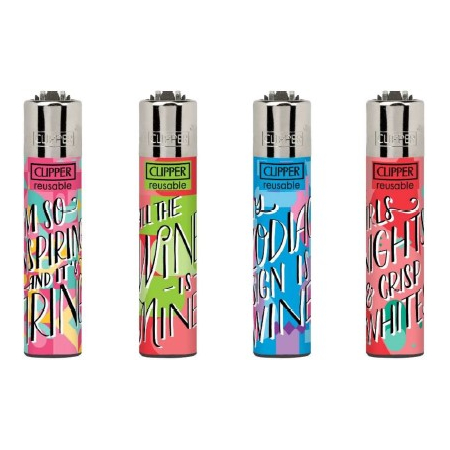 Öngyújtó CP3A754BCH tűzköves Clipper mini Trendi szöveges